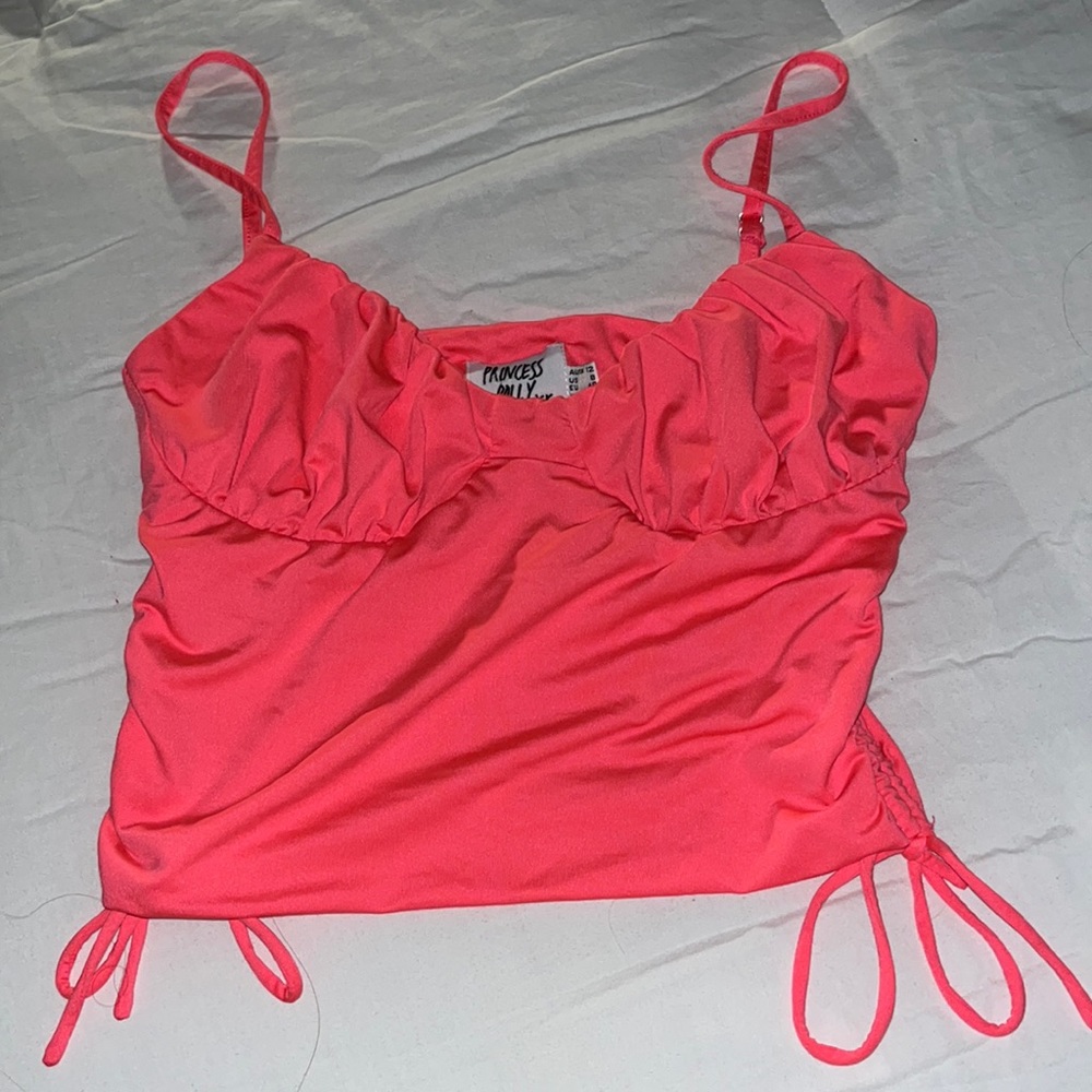 Princess Polly neon pink crop top
